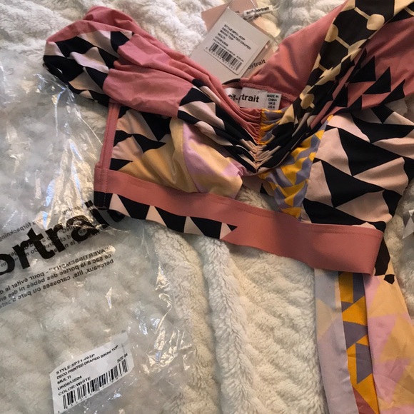 SELF-PORTRAIT draped one shoulder bikini swim set - Picture 5 of 6